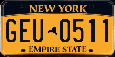 NY license plate GEU0511
