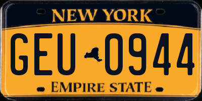 NY license plate GEU0944