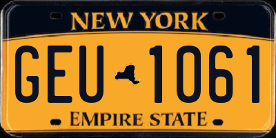 NY license plate GEU1061