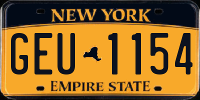 NY license plate GEU1154