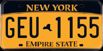 NY license plate GEU1155