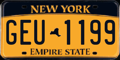 NY license plate GEU1199