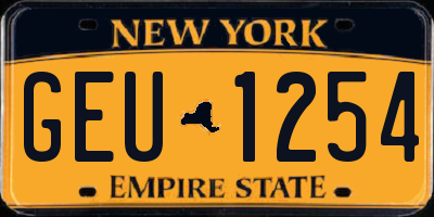 NY license plate GEU1254
