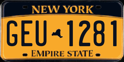 NY license plate GEU1281
