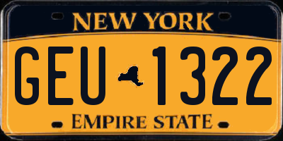 NY license plate GEU1322