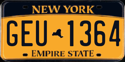 NY license plate GEU1364