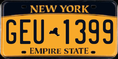 NY license plate GEU1399