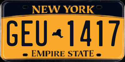 NY license plate GEU1417