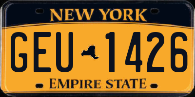 NY license plate GEU1426