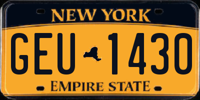 NY license plate GEU1430