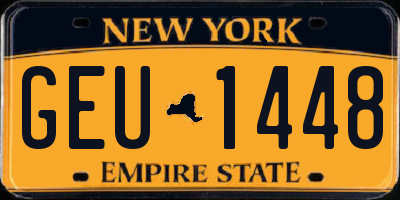 NY license plate GEU1448