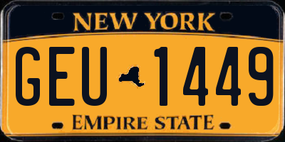 NY license plate GEU1449