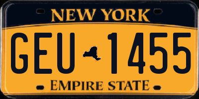 NY license plate GEU1455