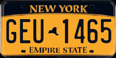 NY license plate GEU1465