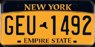 NY license plate GEU1492