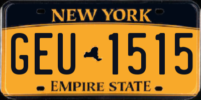 NY license plate GEU1515