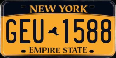 NY license plate GEU1588