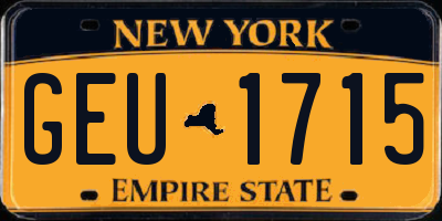 NY license plate GEU1715