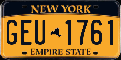 NY license plate GEU1761