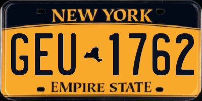 NY license plate GEU1762
