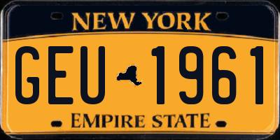 NY license plate GEU1961