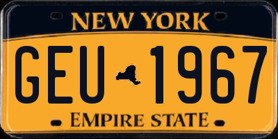 NY license plate GEU1967