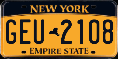 NY license plate GEU2108