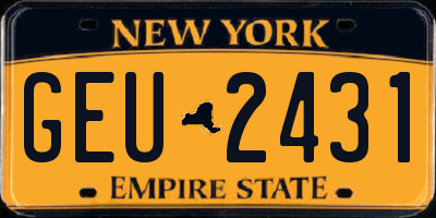 NY license plate GEU2431