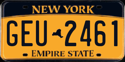 NY license plate GEU2461