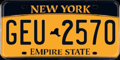 NY license plate GEU2570