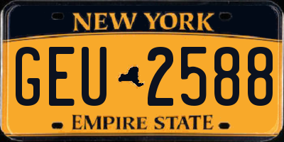 NY license plate GEU2588