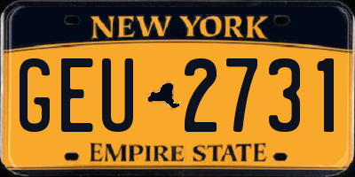 NY license plate GEU2731