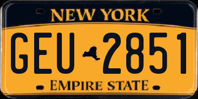 NY license plate GEU2851