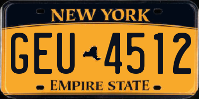 NY license plate GEU4512