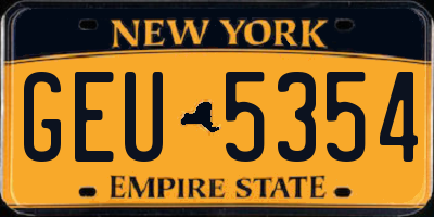 NY license plate GEU5354