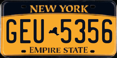 NY license plate GEU5356