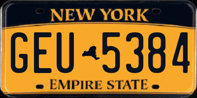 NY license plate GEU5384
