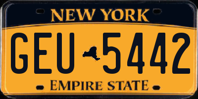NY license plate GEU5442