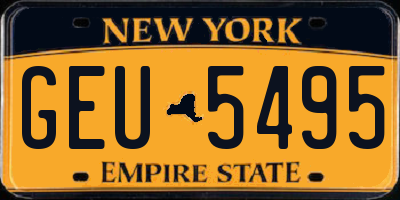 NY license plate GEU5495