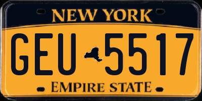 NY license plate GEU5517