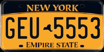 NY license plate GEU5553