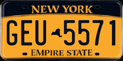 NY license plate GEU5571