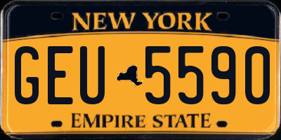 NY license plate GEU5590