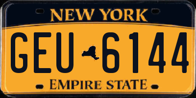 NY license plate GEU6144