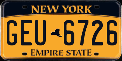 NY license plate GEU6726