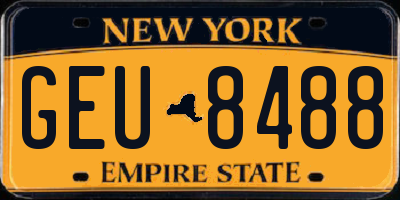 NY license plate GEU8488