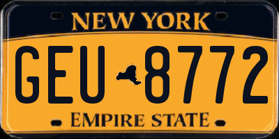 NY license plate GEU8772