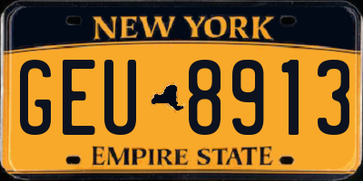 NY license plate GEU8913