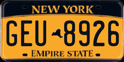 NY license plate GEU8926
