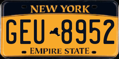 NY license plate GEU8952